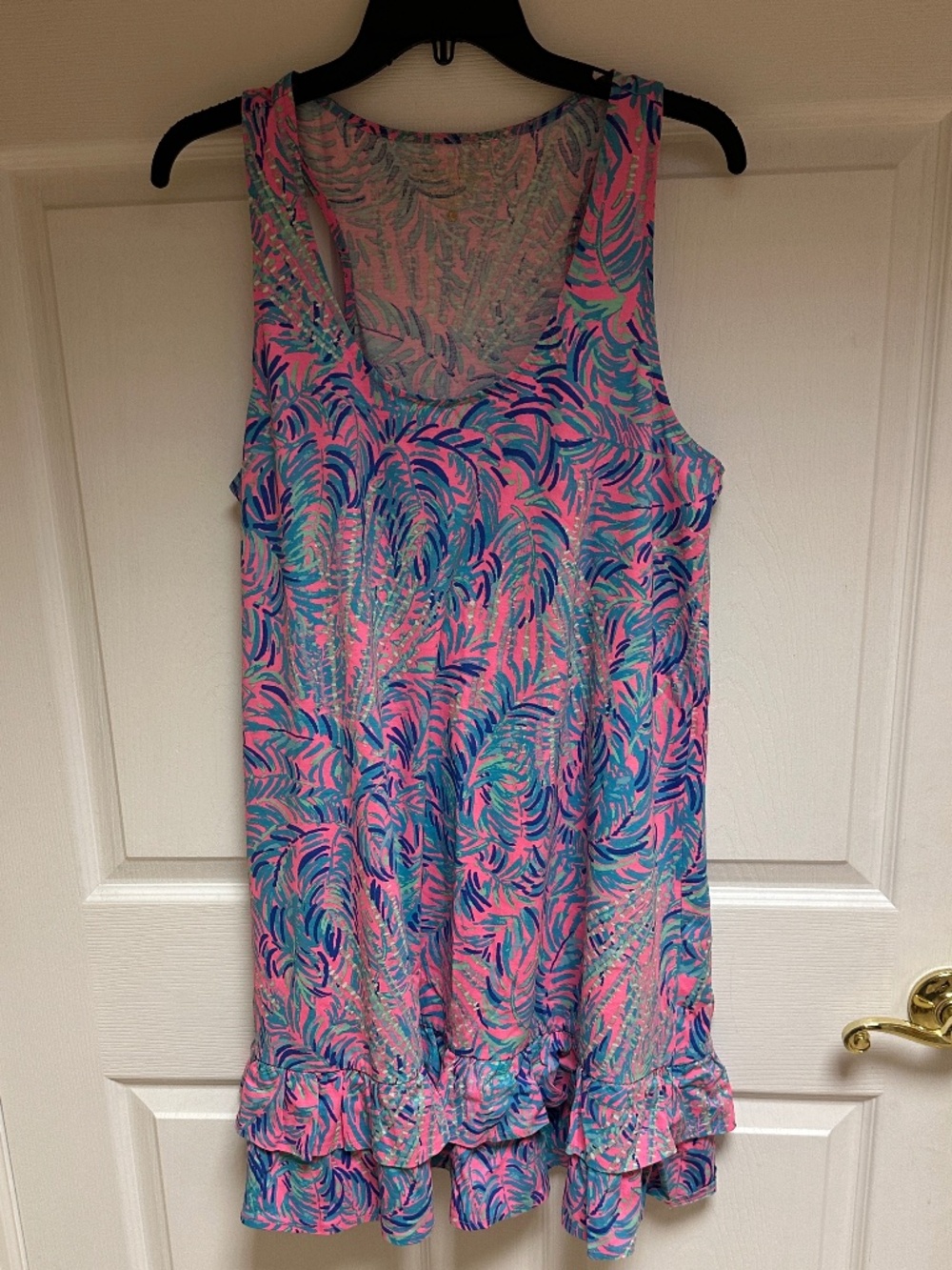 Lilly Pulitzer Evangelina  Ruffled Tank Dress Size L